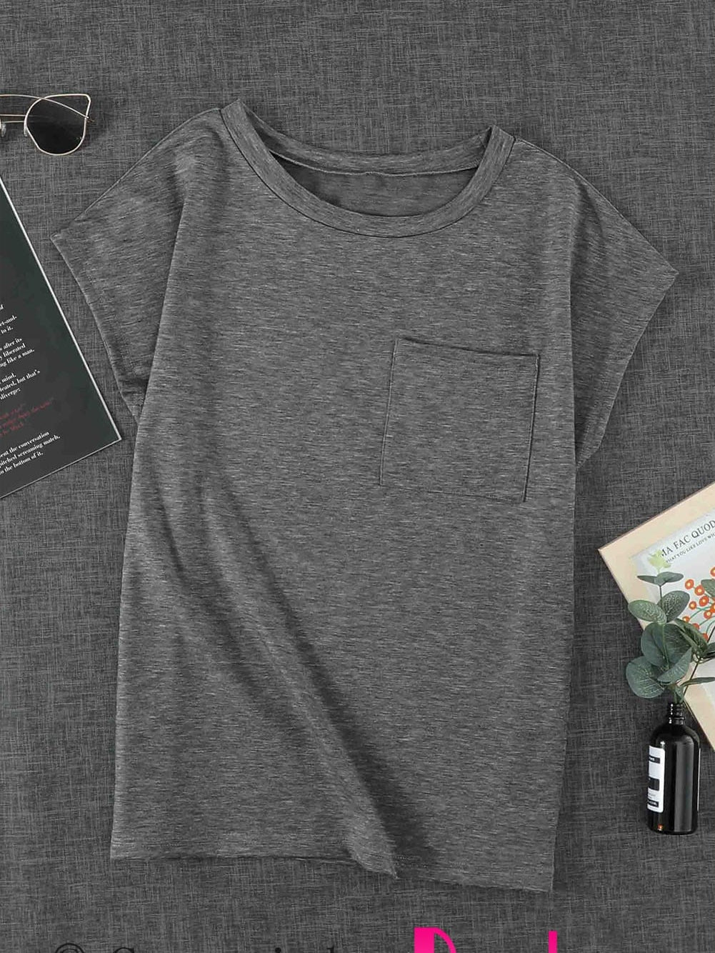 Hypnotic Knit Pocket Tee with Side Slits