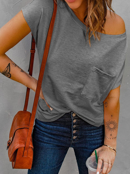 Hypnotic Knit Pocket Tee with Side Slits