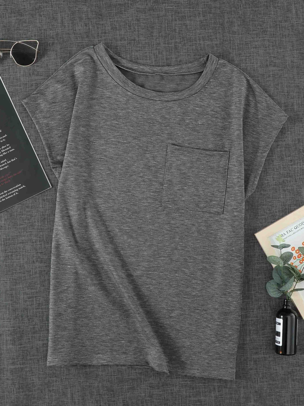 Hypnotic Knit Pocket Tee with Side Slits