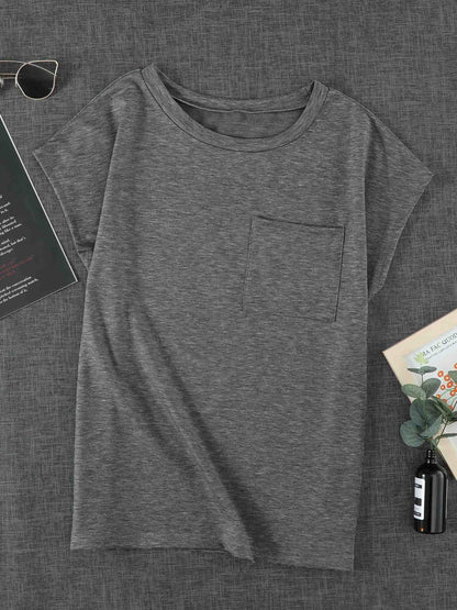 Hypnotic Knit Pocket Tee with Side Slits