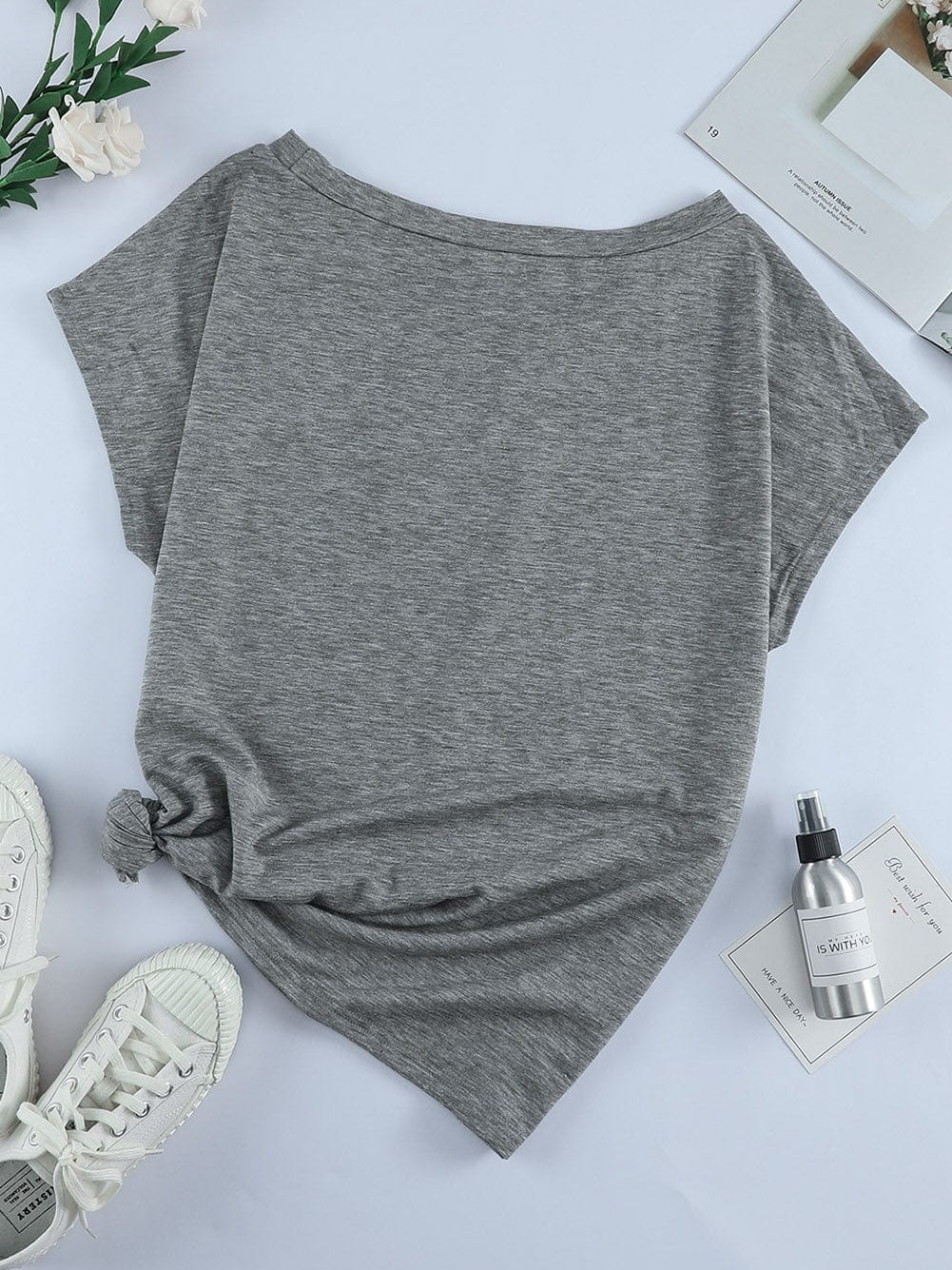 Hypnotic Knit Pocket Tee with Side Slits