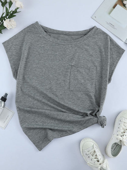 Hypnotic Knit Pocket Tee with Side Slits