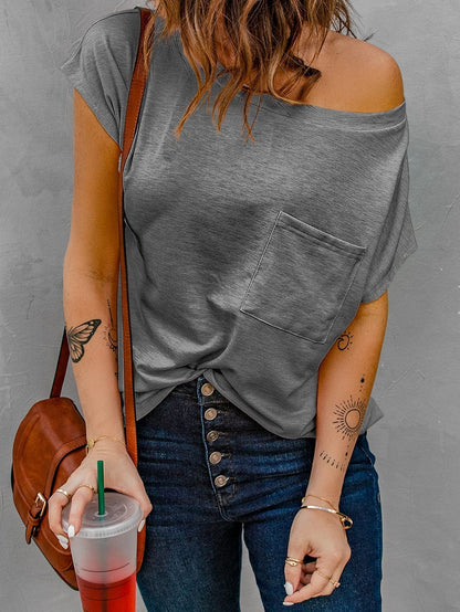 Hypnotic Knit Pocket Tee with Side Slits