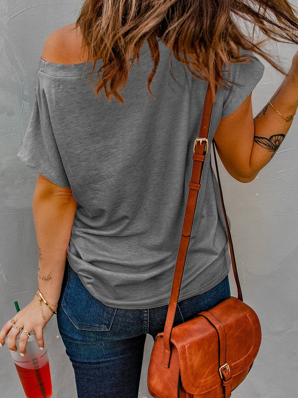 Hypnotic Knit Pocket Tee with Side Slits