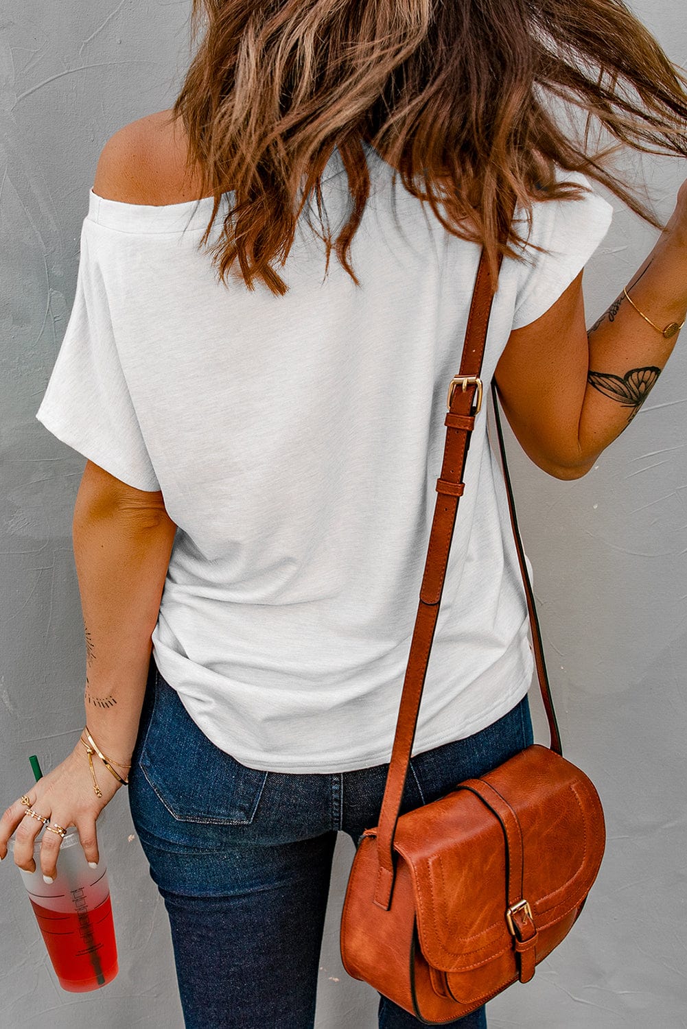 Hypnotic Knit White Tee with Pocket Detail