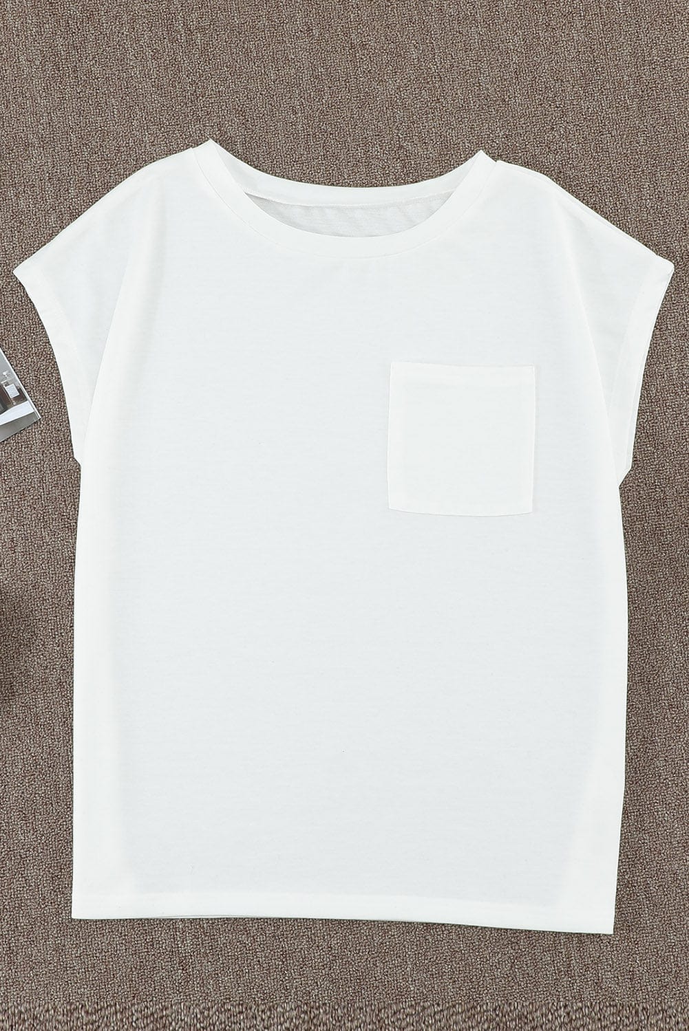 Hypnotic Knit White Tee with Pocket Detail
