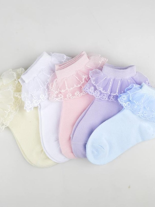 Kid's Crew Socks Wedding Party Daily Solid / Plain Color Nylon Cotton Classic Lolita 1 Pair - LuckyFash™