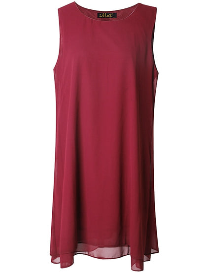 Women's Dress - Dress Set Two Piece Dress Church Dress Midi Dress Light Pink Black Wine Long Sleeve Pure Color Chiffon Summer Spring Crew Neck Stylish Winter Dress Fall Dress 2023 XL XXL 3XL 4XL 5XL