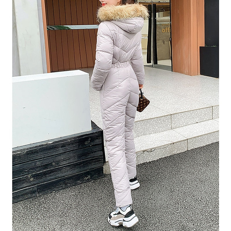 Women's Jumpsuit Ski Suit Outdoor Winter Thermal Warm Windproof Hooded Windbreaker Snow Suit for Skiing Camping / Hiking Snowboarding Ski