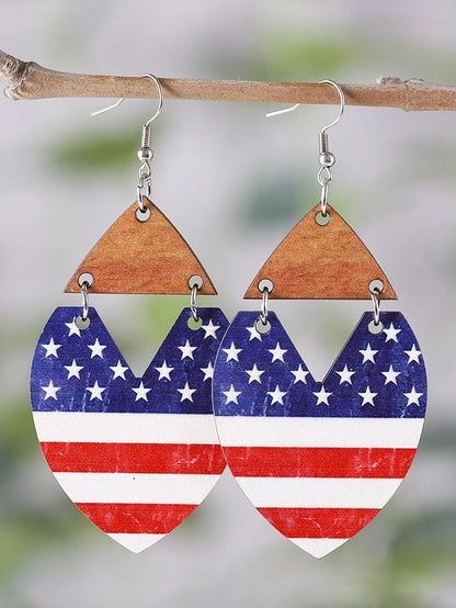 Independence Day Starry Striped Hook Earrings