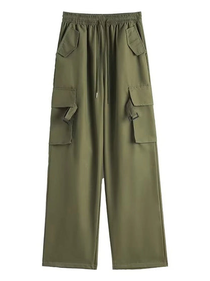 Women's Cargo Pants Polyester Plain Black Pink Fashion High Rise Full Length Street Daily Wear Fall Winter