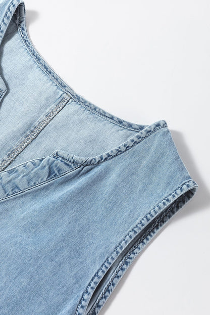 Ins Button Irregular Slit Denim High Waist Skirt