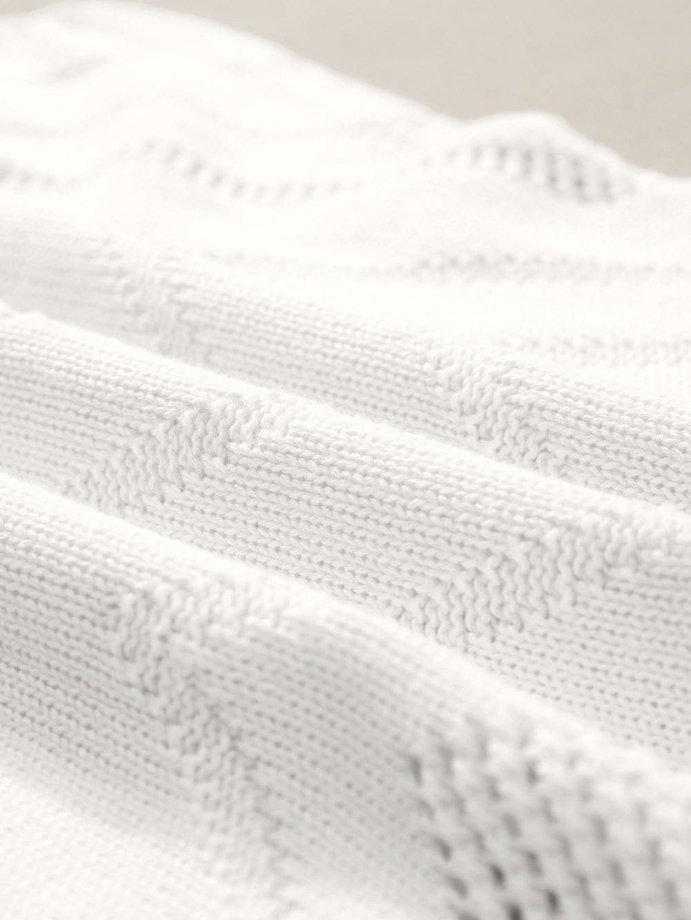 Ivory Pointelle Knit V-Neck Sleeveless Sweater Tank Top