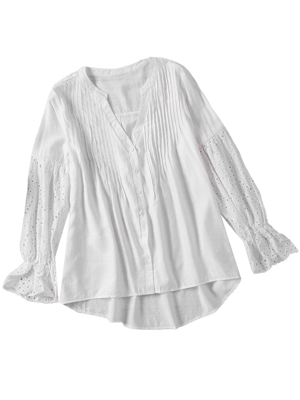 Ivory Revive Eyelet Button Down Blouse