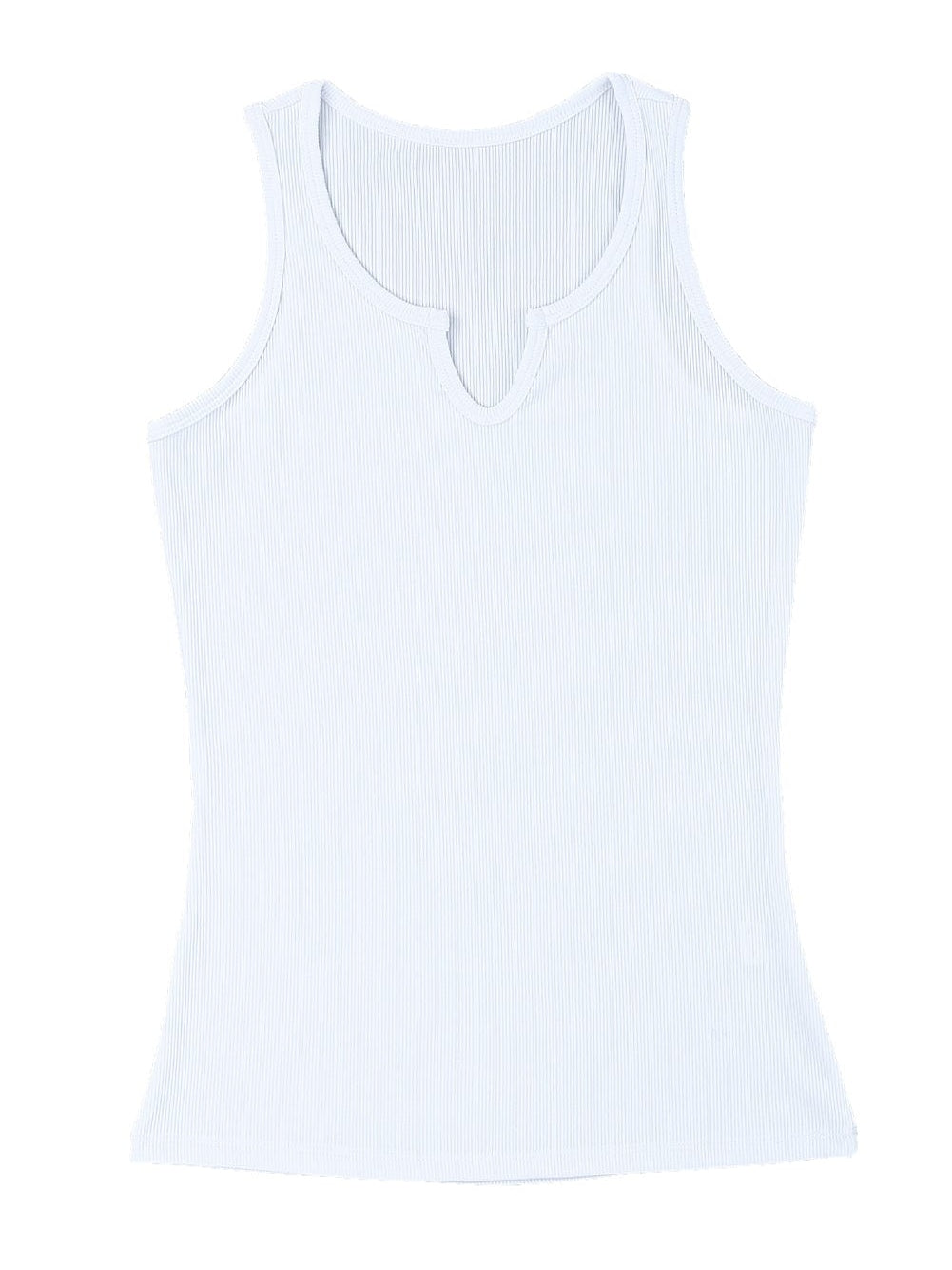 Ivory V-Neck Textured Knit Sleeveless Top