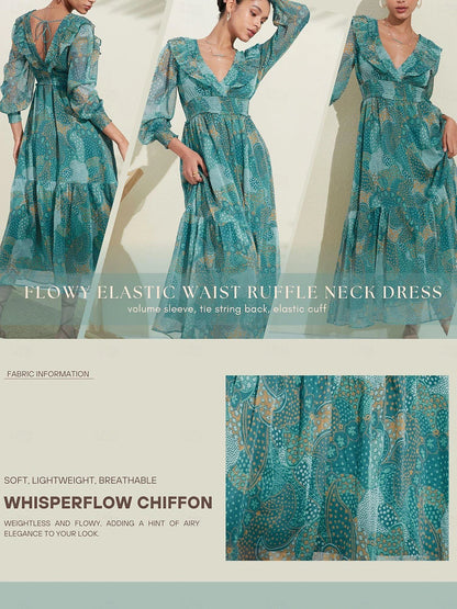 Chiffon V Neck Wedding Guest Dress, Vacation Dress