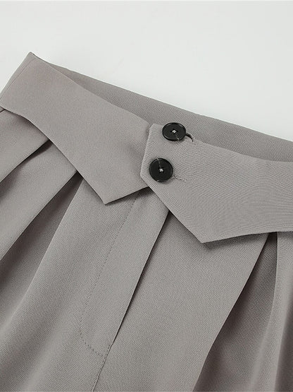 Women's Dress Pants Spandex Plain Grey Black Elegant High Waist Full Length Office / Career Street Fall Winter