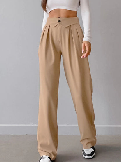 Women's Dress Pants Spandex Plain Grey Black Elegant High Waist Full Length Office / Career Street Fall Winter