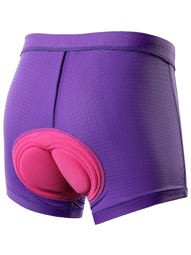 Arsuxeo Women's Cycling Under Shorts Cycling Padded Shorts Bike Underwear Shorts Padded Shorts Chamois Bottoms Sports Spandex Purple Fuchsia Blue Mountain Bike MTB Road Bike Cycling Clothing - LuckyFash™