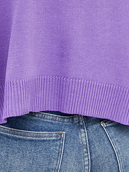 Women's Cardigan Sweater V Neck Ribbed Knit Polyester Button Summer Spring Cropped Daily Going out Weekend Stylish Casual Soft Long Sleeve Solid Color Blue Purple Green S M L