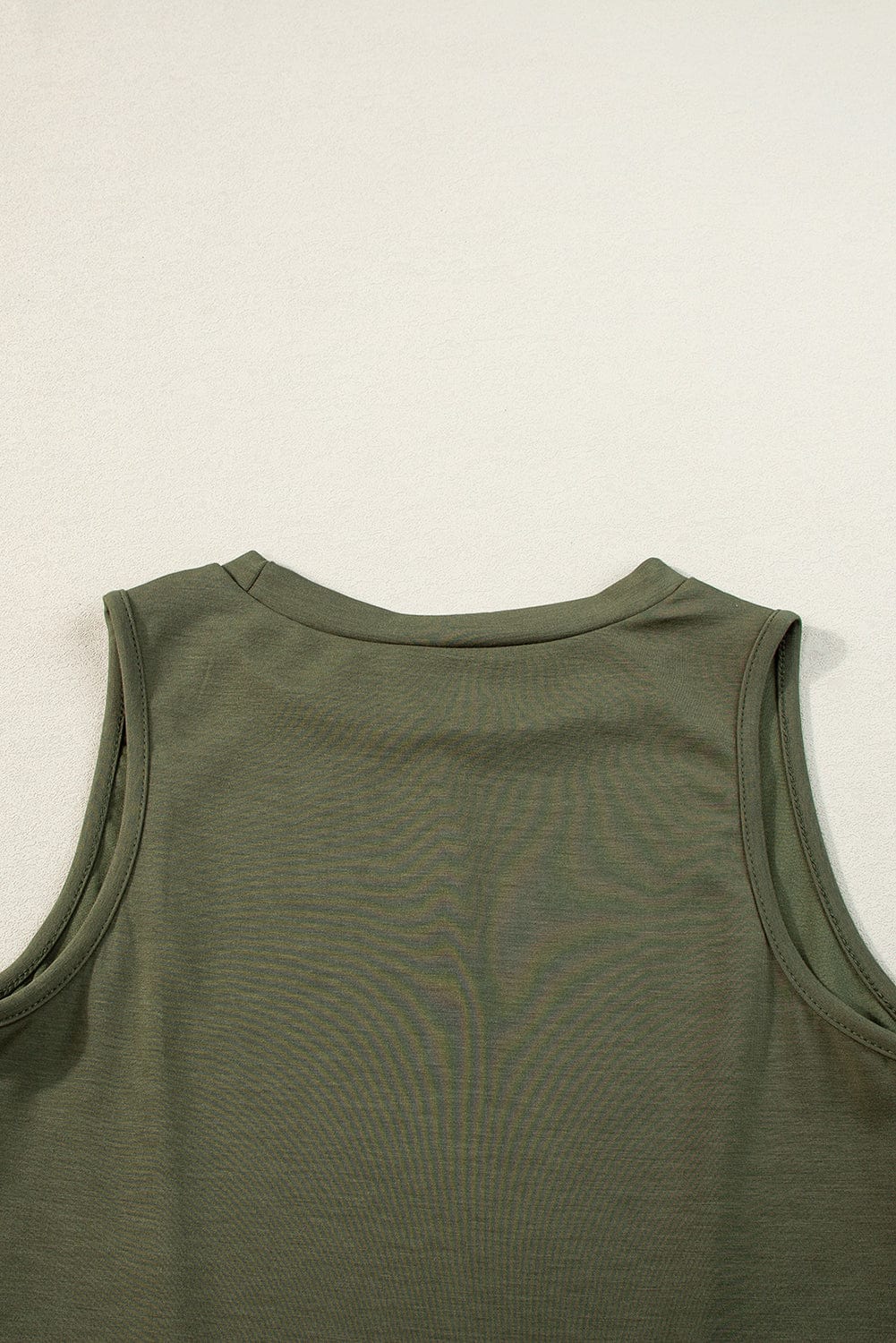 Jungle Green Chic Sleeveless Top and Wide Leg Pants Set