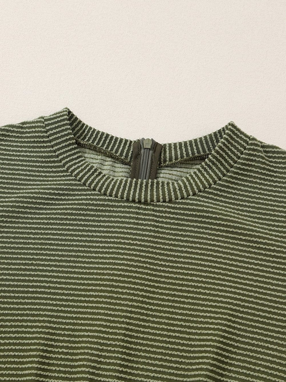 Jungle Green Corded Pullover Long Sleeve Drawstring Romper