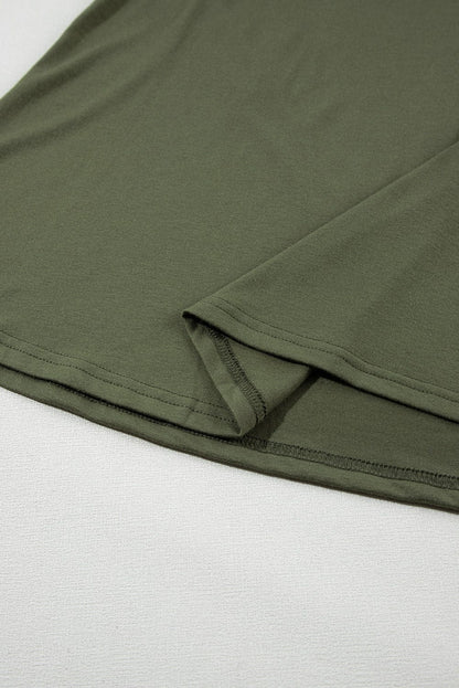 Jungle Green Edgy Distressed Tank Top with Crew Neck