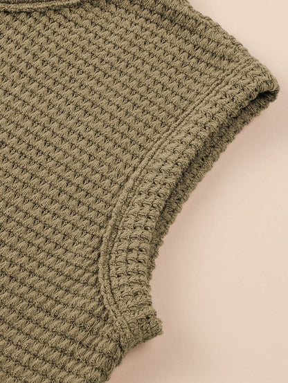 Jungle Green Textured Sleeveless Maxi Dress with Side Slits