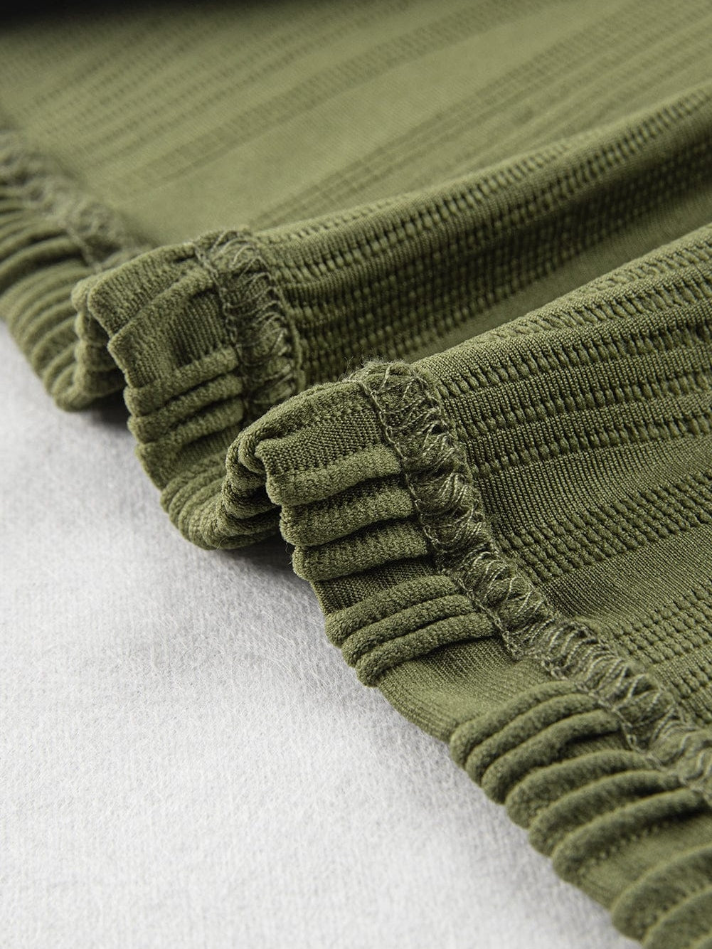 Jungle Green Textured Wave Cap Sleeve Blouse