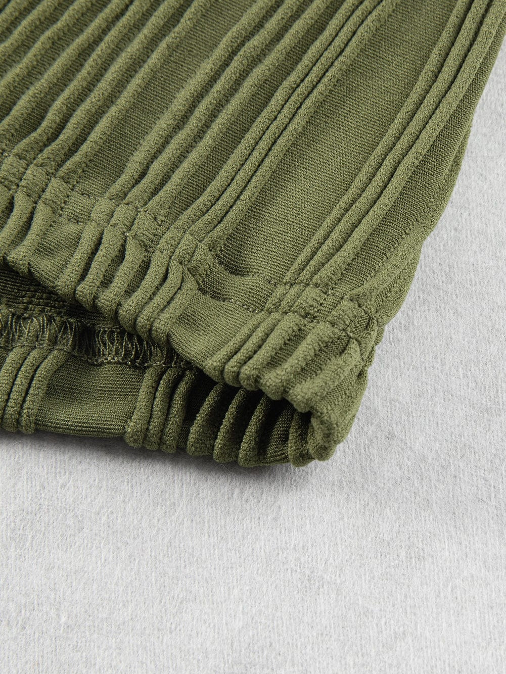 Jungle Green Textured Wave Cap Sleeve Blouse