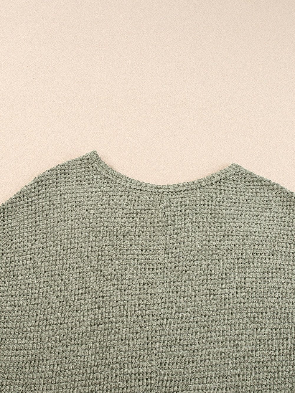 Jungle Green Waffle Knit Batwing Sleeve T-shirt Dress