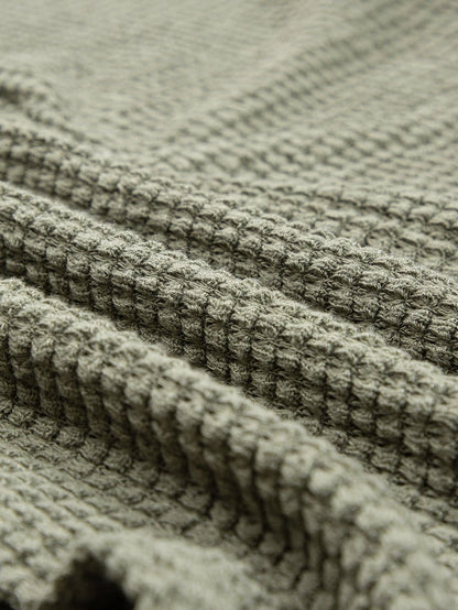 Jungle Green Waffle Knit Batwing Sleeve T-shirt Dress