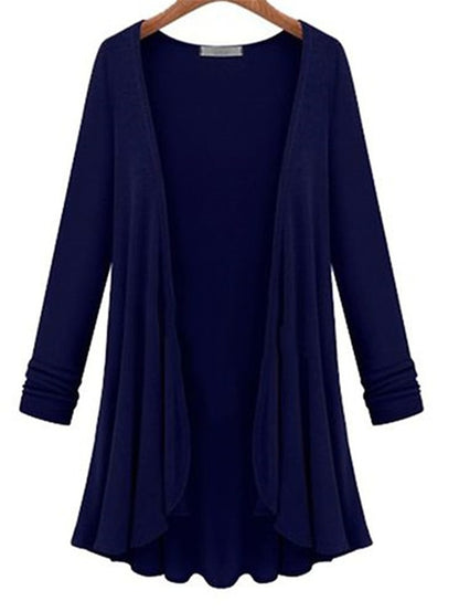 Women's Cardigan Sweater Open Front Ribbed Knit Polyester Oversized Fall Winter Daily Going out Weekend Stylish Casual Soft Long Sleeve Solid Color Black White Navy Blue M L XL