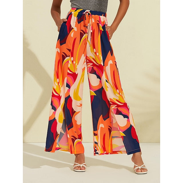Chiffon Wide Leg Beach Pants