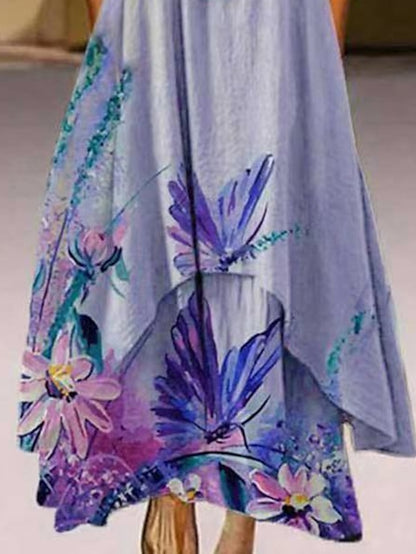 Women's Dress - Casual Dress Holiday Dress Shift Dress Long Dress Maxi Dress Photo Color Long Sleeve Floral Print Summer Spring Crew Neck Basic Winter Dress Fall Dress 2023 S M L XL XXL XXXL 4XL 5XL