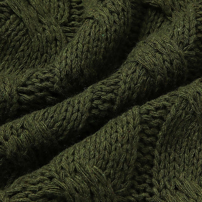 Women's Cardigan Sweater Open Front Cable Chunky Knit Button Pocket Fall Winter Tunic Daily Casual Soft Long Sleeve Solid Color Dark powder Black White S M L