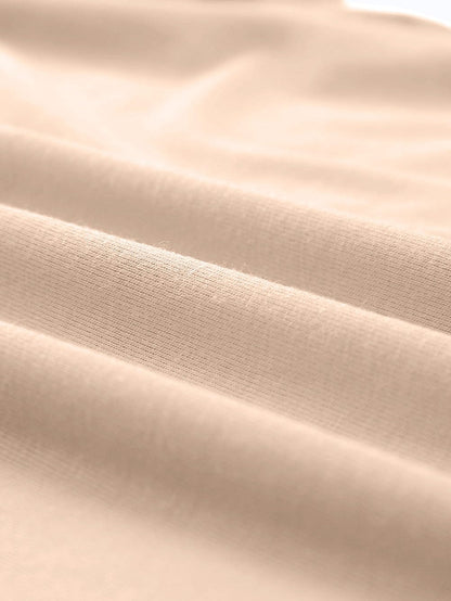 Khaki Basic Round Neck Short Sleeve Top