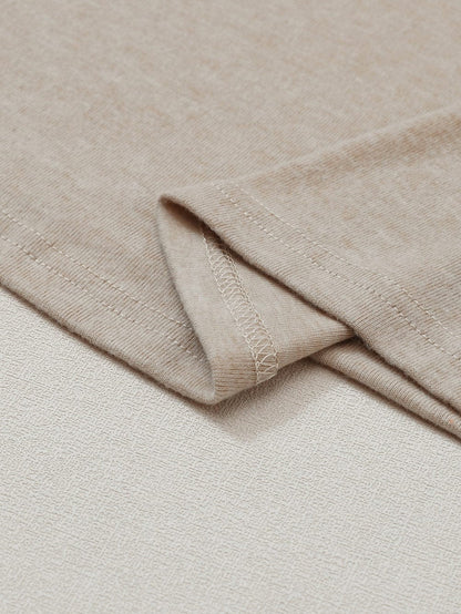 Khaki Buttoned Cuff Long Sleeve Sheath Blouse