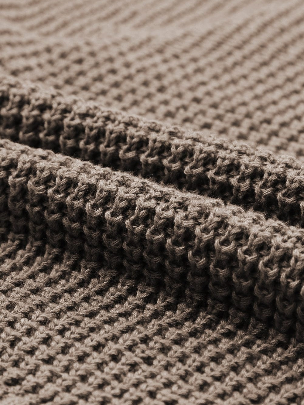 Khaki Buttoned V Neck Drop Shoulder Knit Sweater