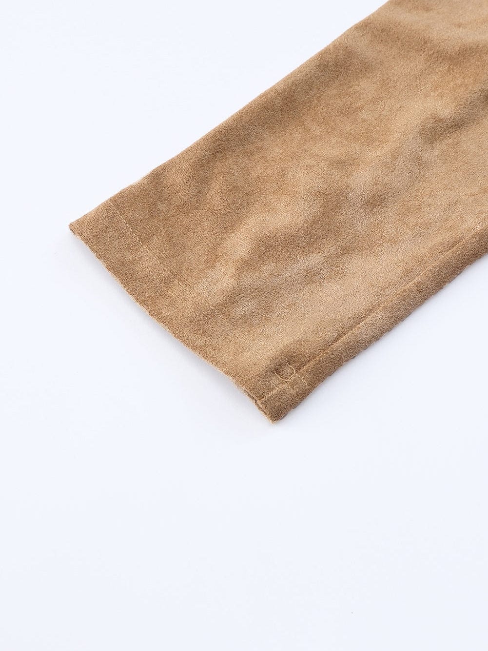 Khaki Faux Suede High Waisted Leggings with Skinny Fit