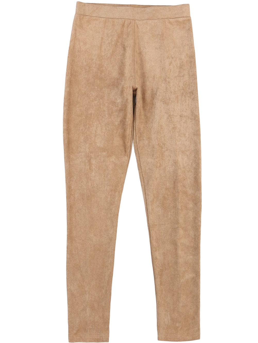 Khaki High Waist Faux Suede Skinny Leggings