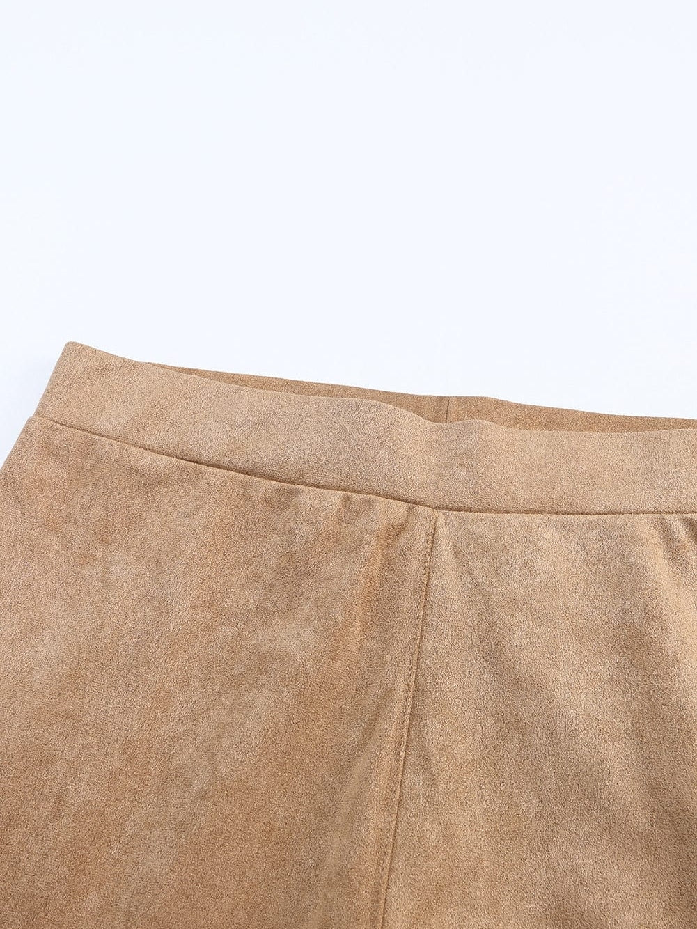 Khaki High Waist Faux Suede Skinny Leggings