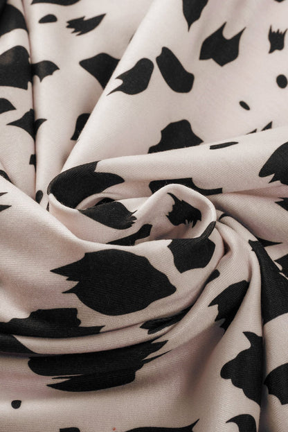 Khaki Leopard Batwing Sleeve Twisted Back Tee