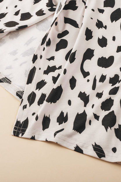 Khaki Leopard Batwing Sleeve Twisted Back Tee