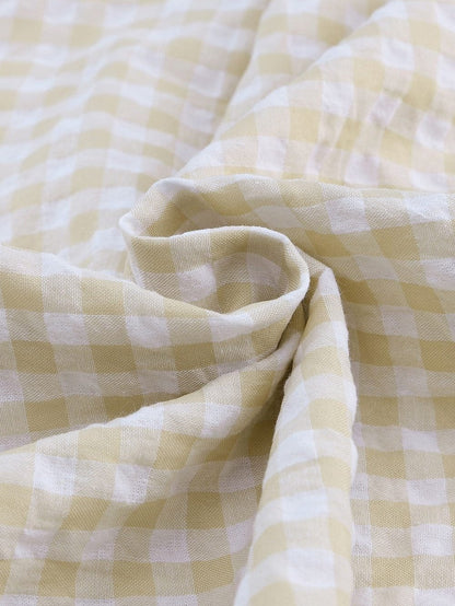 Khaki Plaid Maxi Dress with Ruffled Sleeves