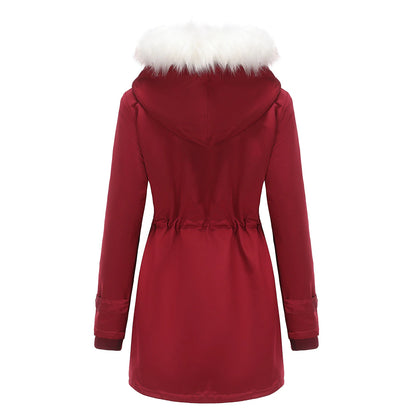 Women's Parka Jacket Hiking Windbreaker Hiking Fleece Jacket Winter Outdoor Thermal Warm Fleece Lining Windproof Winter Jacket Full Length Visible Zipper Fishing Camping / Hiking / Caving Traveling