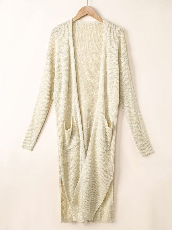 Knitted Loose Fit Buttonless Cardigan Sweater in Solid Color