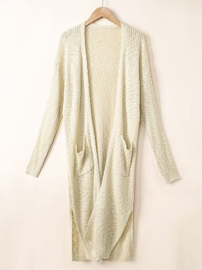 Knitted Loose Fit Buttonless Cardigan Sweater in Solid Color