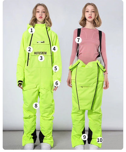 Men's Women's Ski Suit Outdoor Winter Thermal Warm Waterproof Windproof Breathable Snow Suit for Skiing Snowboarding Winter Sports