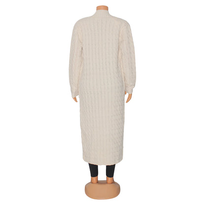 Women's Cardigan Sweater V Neck Chunky Knit Cotton Knitted Drop Shoulder Fall Winter Tunic Home Daily Sexy Long Sleeve Solid Color Red Brown Black Yellow S M L